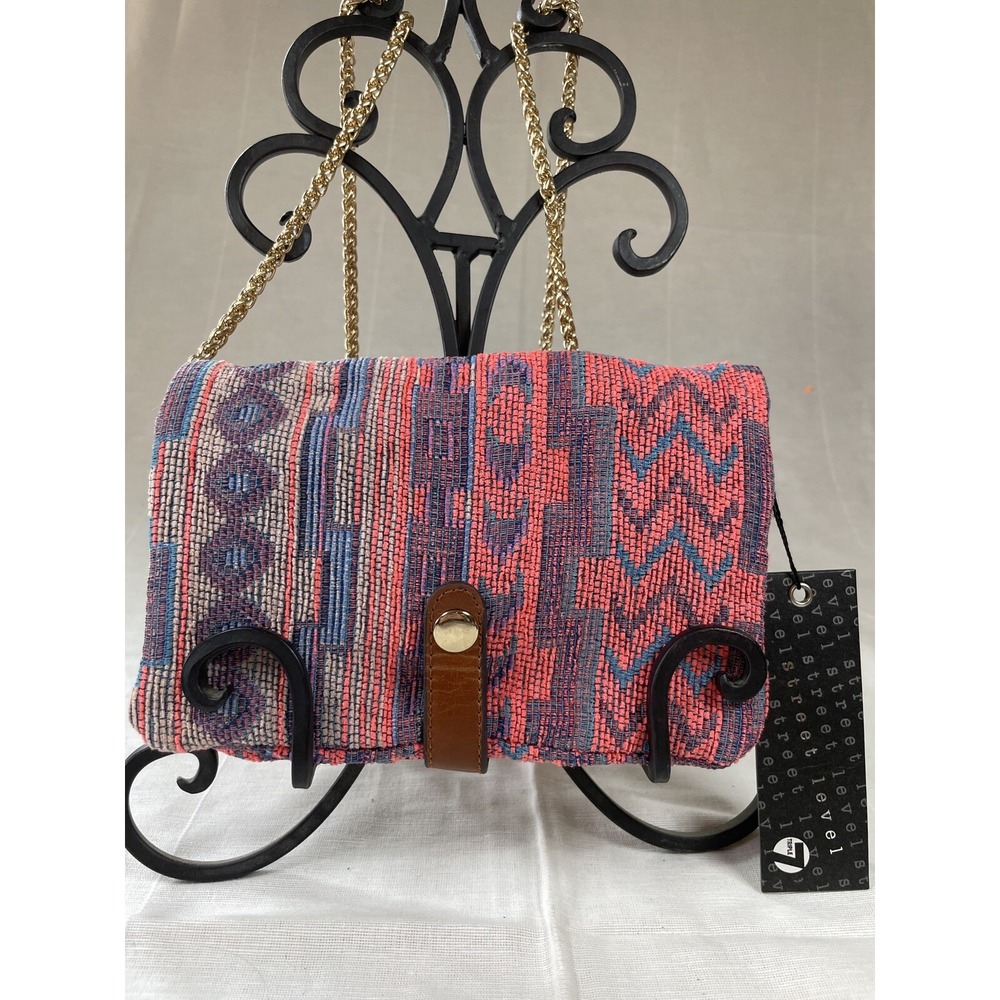 NWT Crossbody Purse Street Level Pink Aztec Handbag Removable Chain Strap